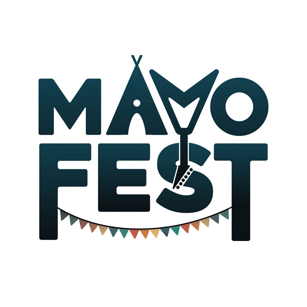 vertical version of the logo where the title of Mayofest is broken up onto two lines.